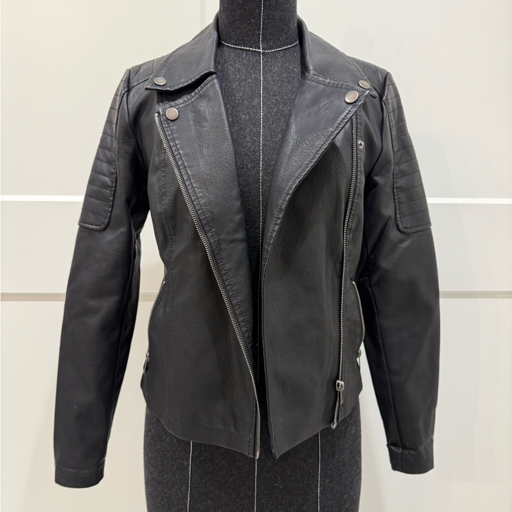 Noisy may Black Leather Moto Jacket - Picture 2 of 4